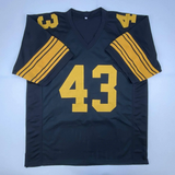 Autographed/Signed TROY POLAMALU Pittsburgh Color Rush Football Jersey BAS COA