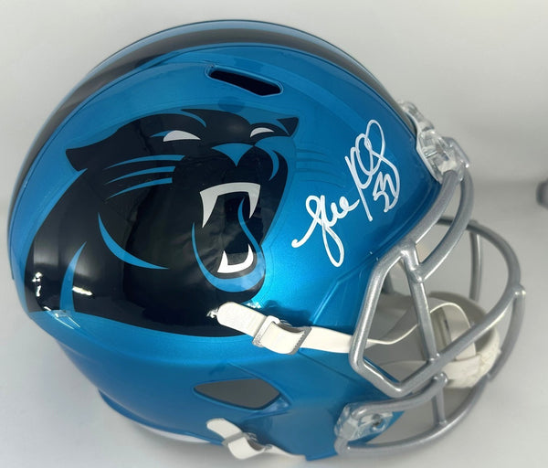 Panthers LUKE KUECHLY Signed Full Size FLASH Replica Speed Helmet AUTO - BAS