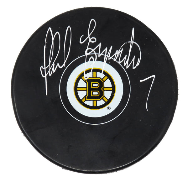PHIL ESPOSITO Signed Boston Bruins Logo Hockey Puck - CSS LIVE