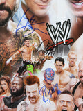 WWE Superstars (5) Mysterio, Miz, Cara, +2 Signed 17x25 Poster BAS #AE13980
