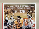 Walter Payton Autographed Framed Lithograph Photo Bears Beckett AB08918