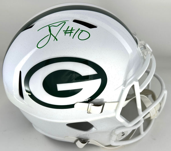 Packers JORDAN LOVE Signed Full Size Replica 2024 ALTERNATE Spd Helmet AUTO BAS