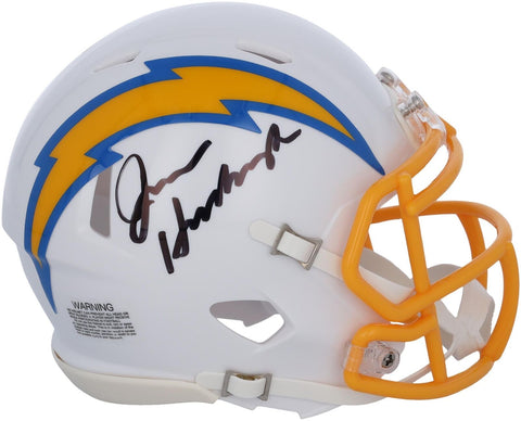 Jim Harbaugh Los Angeles Chargers Autographed Riddell White Speed Mini Helmet