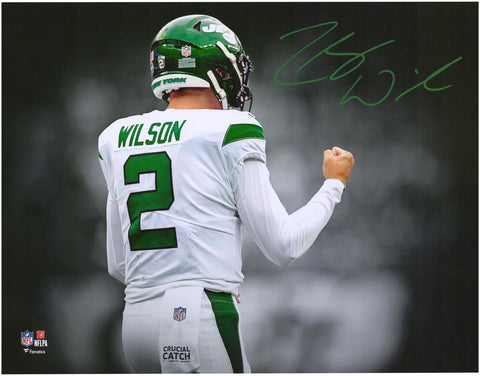 Zach Wilson New York Jets Signed 11x14 Fist Pump Spotlight Photo