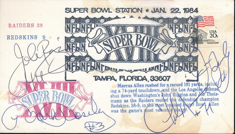1/22/1984 Super Bowl XVIII FDC Envelope Signed/Autographed by 4 Players 210361