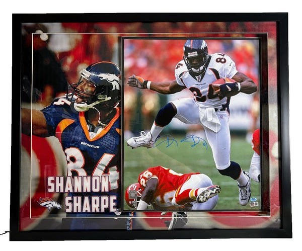 Shannon Sharpe Autographed 16x20 Photo Shadowbox Framed Beckett COA