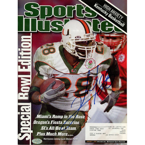 Clinton Portis Signed Miami Hurricanes Sports Illustrated Mounted Memories 51529