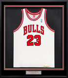 Bulls Michael Jordan Autographed Framed Nike 1998-99 Retirement Jersey UDA Holo
