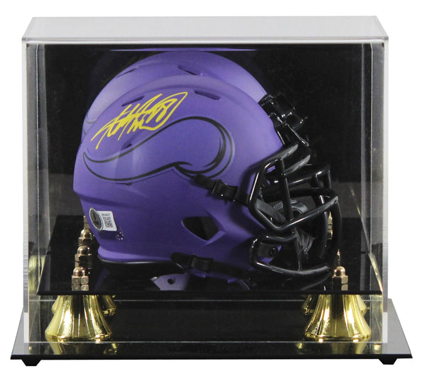 Vikings Adrian Peterson Signed Rave Speed Mini Helmet W/ Case BAS Witnessed