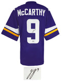 J.J. (JJ) McCarthy (VIKINGS) Signed Purple Custom Football Jersey -(BECKETT COA)