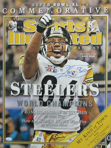 Hines Ward Pittsburgh Steelers Signed/Autographed 18x24 SI Poster JSA 161834