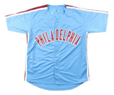 Miles Teller Philadelphia Signed Light Blue Baseball Jersey BAS BT57636