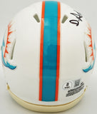 DE'VON ACHANE AUTOGRAPHED DOLPHINS WHITE MINI HELMET BECKETT WITNESS 235091