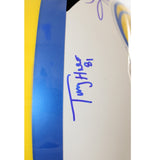 Warner Holt Faulk Bruce Signed Los Angeles Rams Proline Helmet Retro BAS 58605