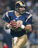 Kurt Warner Signed St Louis Rams 35"x 43" Framed Jersey (Beckett) S.B. XXXIV MVP