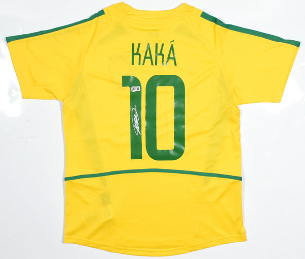 Kaka Autographed Brazil Home Soccer Jersey #10 - Beckett Holo *M