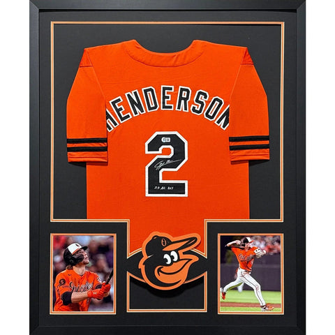 Gunnar Henderson Autographed Signed Framed Baltimore Orioles Orange Jersey JSA