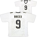 SAINTS DREW BREES AUTOGRAPHED WHITE JERSEY "SB XLIV MVP" BECKETT WITNESS 215017