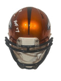 Terrell Davis Autographed Denver Broncos Orange Flash Mini Helmet BAS COA
