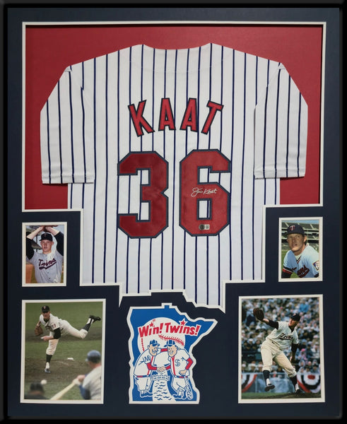 CUSTOM FRAMED MINNESOTA TWINS JIM KAAT AUTOGRAPHED SIGNED JERSEY BECKETT HOLO