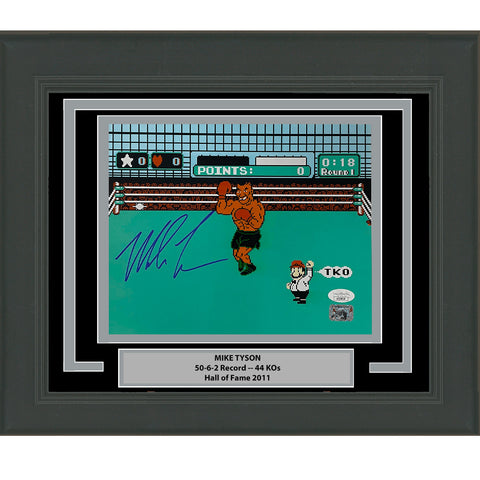 Framed Autographed Mike Tyson Punchout Nintendo Boxing 8x10 Photo JSA COA
