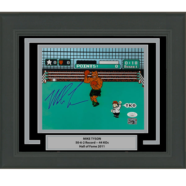 Framed Autographed Mike Tyson Punchout Nintendo Boxing 8x10 Photo JSA COA