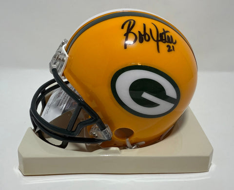 Packers Super Bowl Champion BOB JETER Signed Mini Helmet AUTO - JSA