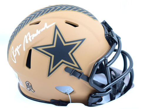 Roger Staubach Signed Cowboys Salute to Service 2023 Speed Mini Helmet- Beckett