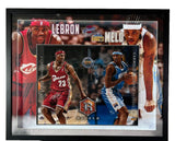 LeBron James & Carmelo Anthony Dual Autographed " Photo -- LED Shadowbox UDA COA