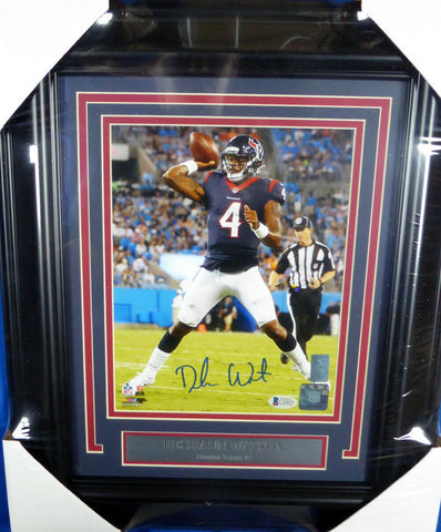 DESHAUN WATSON AUTOGRAPHED SIGNED FRAMED 8X10 PHOTO TEXANS BECKETT 130231