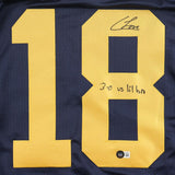 Colston Loveland Signed Michigan Wolverines Jersey "3-0 Vs Lil Bro" (Beckett)