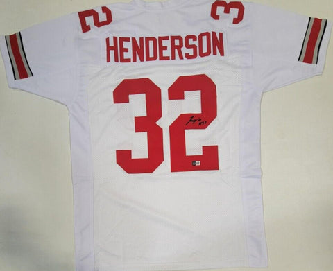 TreVeyon Henderson Signed Ohio State Buckeyes Jersey (Beckett) Jr Running Back