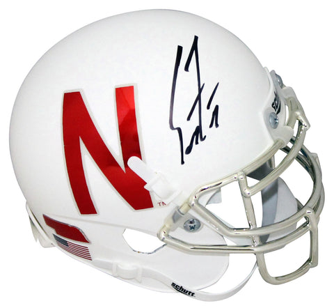 SCOTT FROST AUTOGRAPHED NEBRASKA CORNHUSKERS WHITE MINI HELMET COA