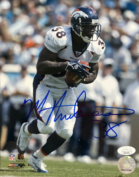 Mike Anderson Denver Broncos Autographed 8x10 photo JSA COA