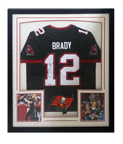 Tom Brady Autographed Buccaneers Framed Nike Limited Pewter Jersey Fanatics