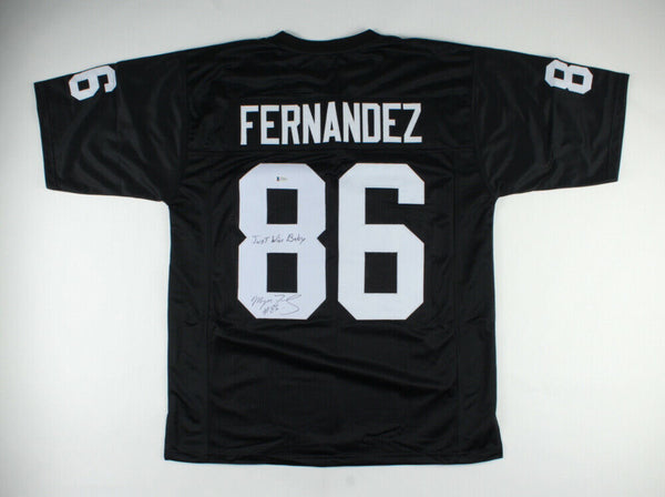 Mervyn Fernandez Signed Raiders Jersey Inscribed "Just Win Baby" (Beckett COA)