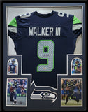 FRAMED SEATTLE SEAHAWKS KENNETH WALKER III AUTOGRAPHED SIGNED JERSEY JSA COA