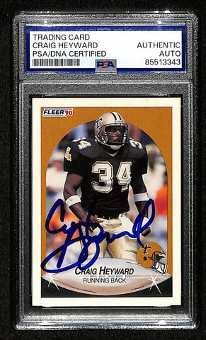 Craig Heyward Signed/Autographed 1990 Fleer #188 Saints PSA/DNA 201482