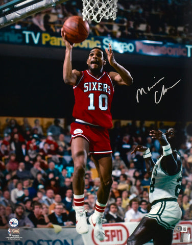 Maurice Cheeks Autographed Philadelphia 76ers 16x20 Lay Up Photo- Beckett W Holo