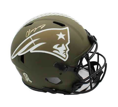 Christian Gonzalez Signed New England Patriots Speed Authentic STS Helmet