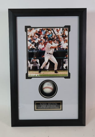 Todd Helton Autographed Baseball w/ 8x10 Photo Framed Mounted Memories COA