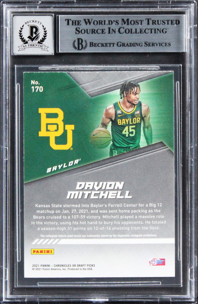 Davion Mitchell Signed 2021 Chronicles DP XR #170 Rookie Card Auto 10 ...