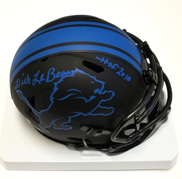 Dick Le Beau Autographed Detroit Lions Eclipse Mini Helmet W/ HOF 2010 Beckett