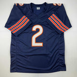 Autographed/Signed D.J. DJ Moore Chicago Blue Football Jersey Beckett BAS COA