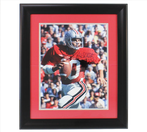 Art Schlichter Signed Ohio State Buckeyes Framed 16x20 with Red Matte NCAA Photo