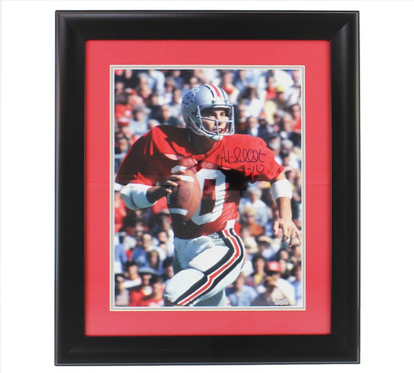 Art Schlichter Signed Ohio State Buckeyes Framed 16x20 with Red Matte NCAA Photo