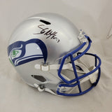 SHAUN ALEXANDER SIGNED SEATTLE SEAHAWKS THROWBACK SPEED REPLICA HELMET BECKETT