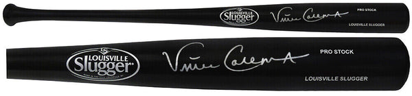 Vince Coleman Signed Louisville Slugger Pro Stock Black Baseball Bat - (SS COA)