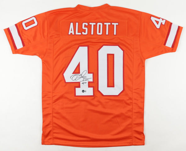Mike Alstott Signed Tampa Bay Buccaneers Creamsicle Throwback Jersey (Beckett)
