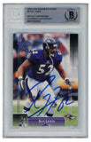 Ray Lewis Autographed 2002 Leaf Rookies & Stars #8 Card Slab Beckett 52696
